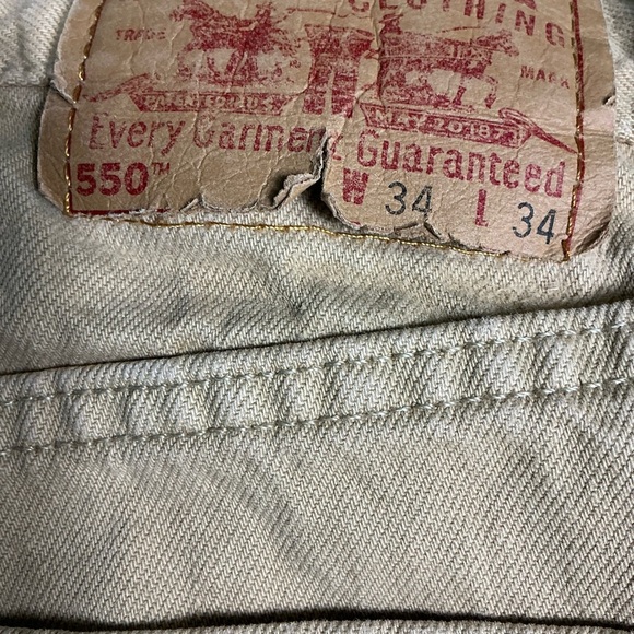 Vintage Levi’s 550 relaxed fit tan jeans USA made 32 x 30 - Picture 7 of 11
